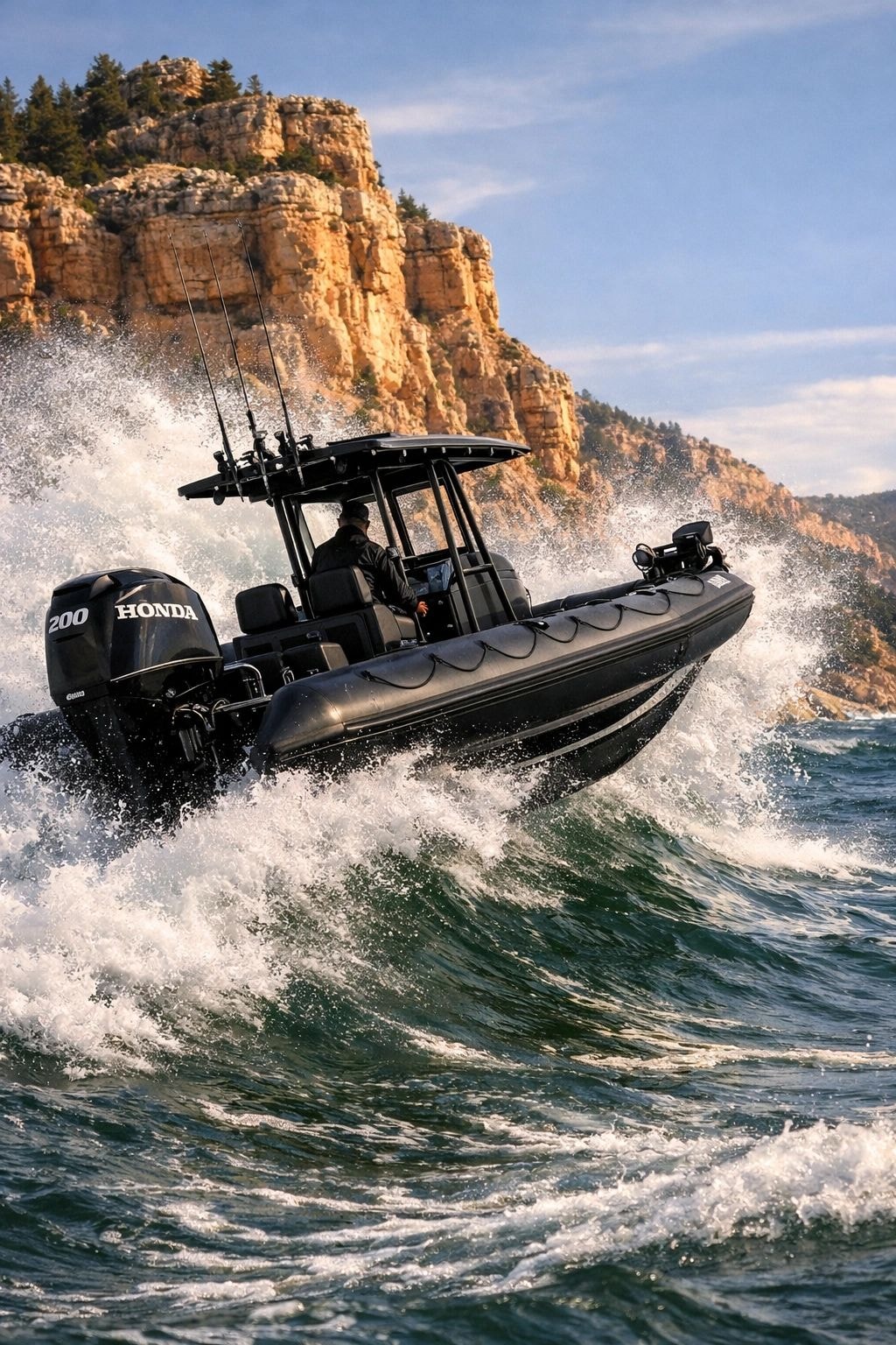 AventuraX 6.4M Pro Guide Edition powering through big water